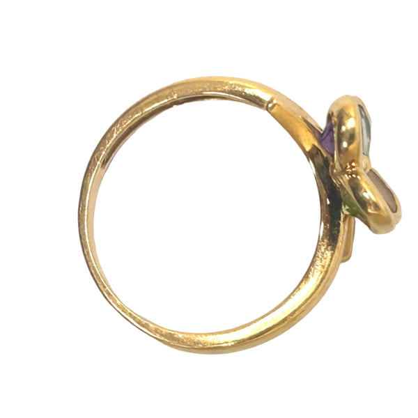 Bagues en or jaune 18K avec pierres fines