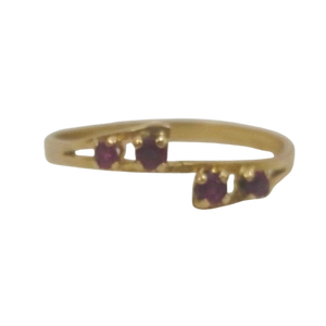 Bague en Or avec 4 Pierres Roses