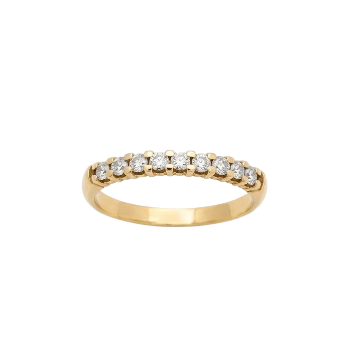Bagues demi tour en Or jaune 18K - Diamant - Taille 51 - 1.67G