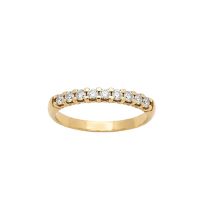 Bagues demi tour en Or jaune 18K - Diamant - Taille 51 - 1.67G
