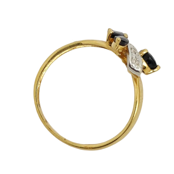 Bague Empierrée en Or Jaune 18K et Saphir