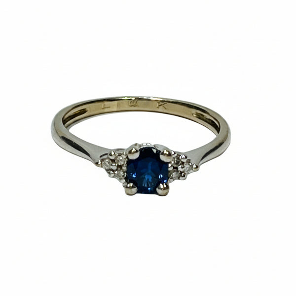 Solitaire Or Gris Topaze 18k - 2.24 G - Taille : 54