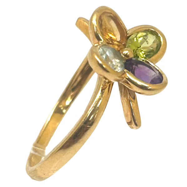 Bagues en or jaune 18K avec pierres fines