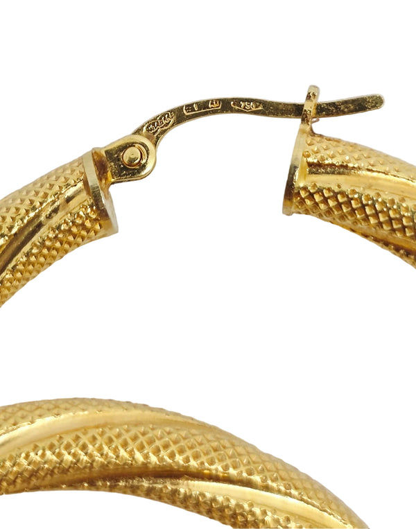 Boucles d'oreilles créoles en or jaune 18
