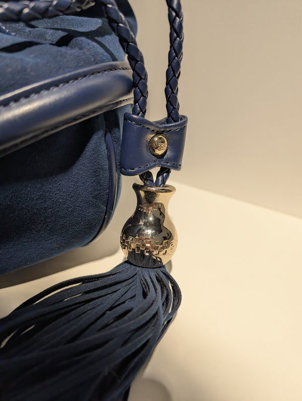 Sac Lancel Brigitte Bardot en Daim Bleu Foncé