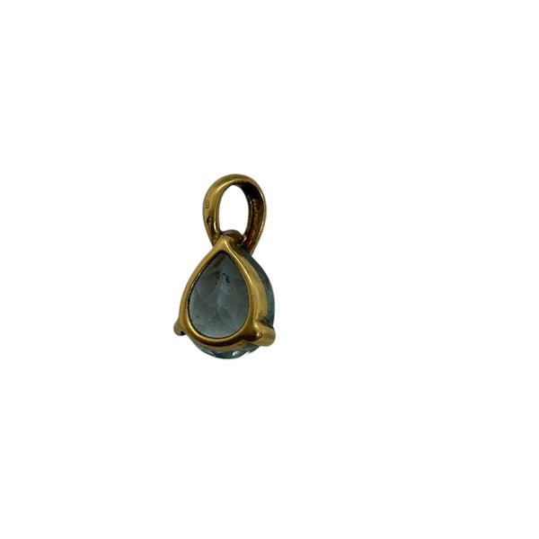 Pendentif Solitaire en Or Jaune 18 Carats avec Topaze Bleue - 1.60 Grs