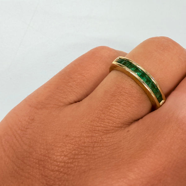 Bague en Or Jaune 18K - Emeraudes- 2.84G - Taille 51