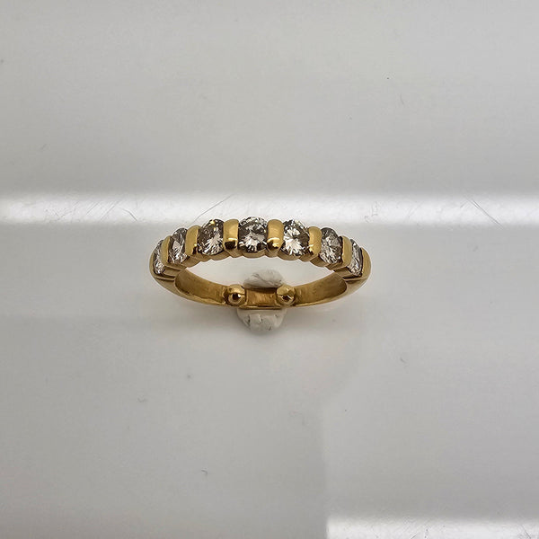 Bague en Or Jaune 18K et Diamants - Taille 48 - 4.08G