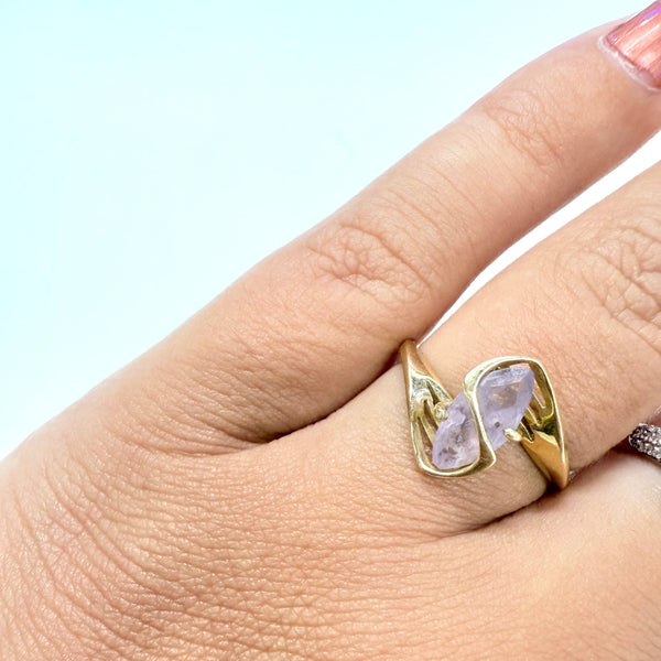 Bague en Or Jaune 18 Carats avec Améthyste – T 54