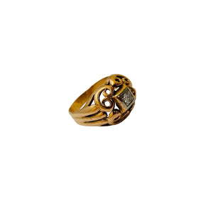 Bague Diamant Or Jaune 750 18k - Taille 57