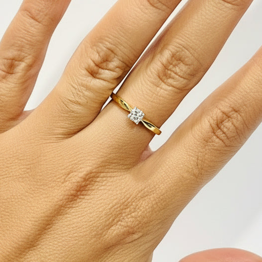 Bague Solitaire en Or Jaune 18k