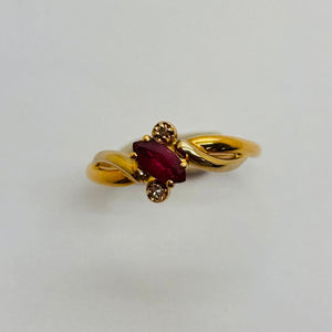 Bague en Or jaune et blanc 18K Taille-50.5