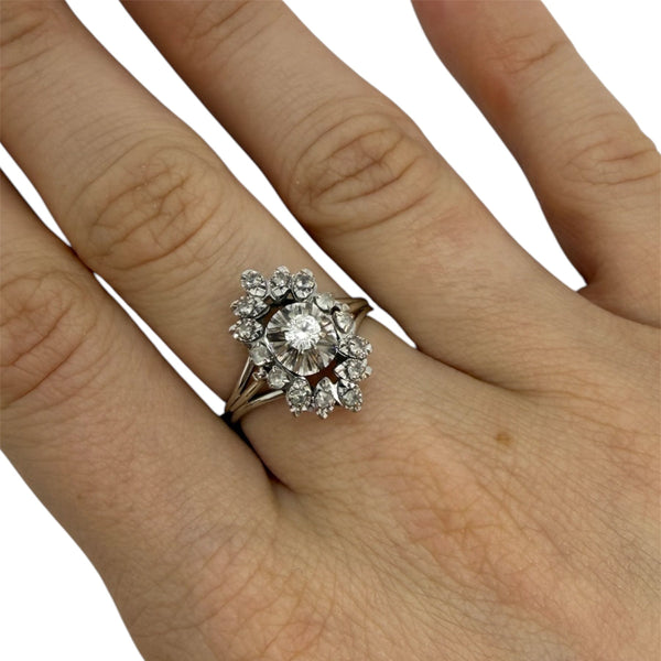 Bague en Or Blanc 18K - Taille 55 - 3.64G