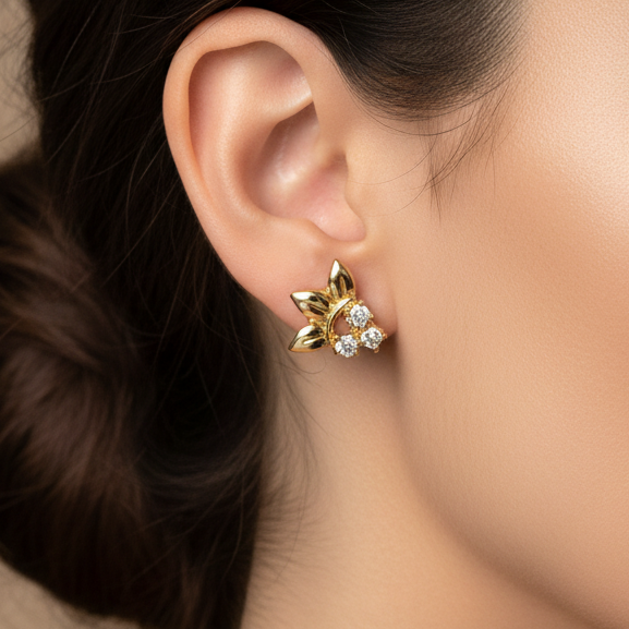 Boucles d'oreilles en Or Jaune 18K