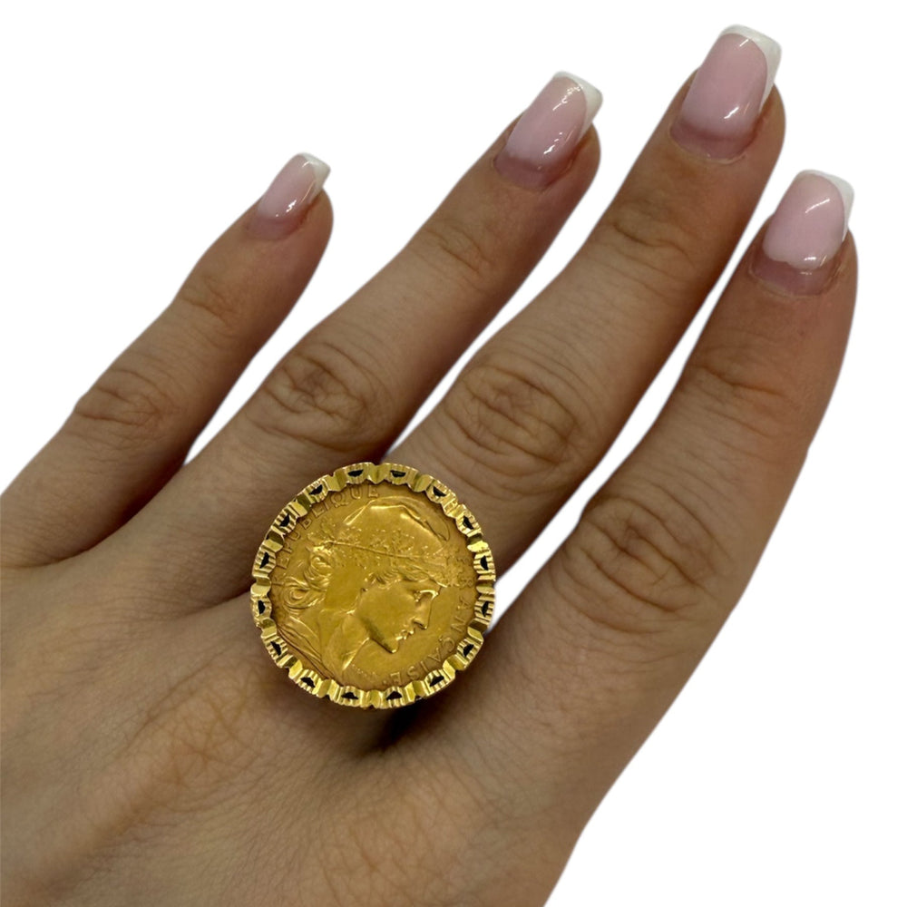 Bague chevalière en or jaune 18 carats – T 61