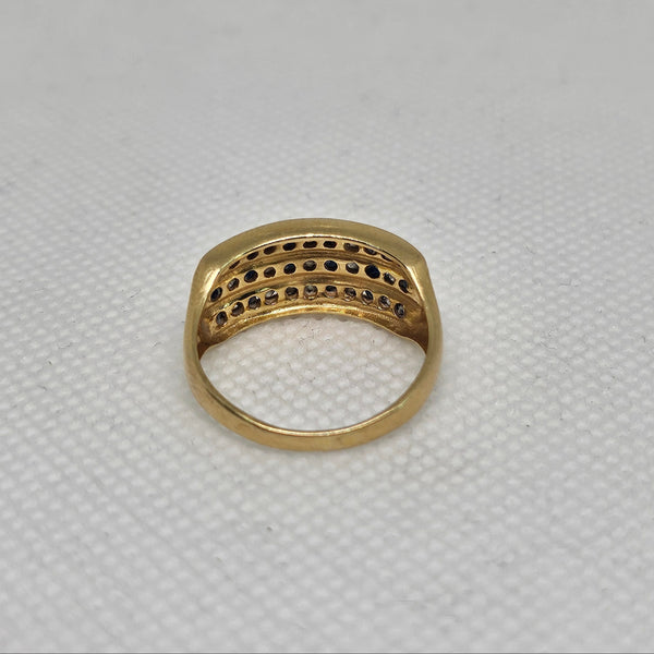 Bagues en or jaune avec saphir et diamants Taille -52