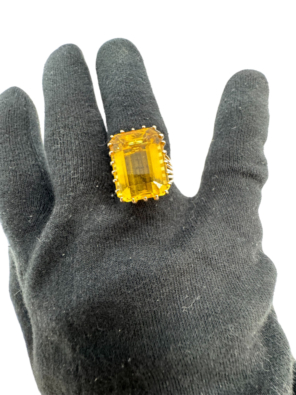 Bague Chevalière Or Jaune 18K avec Citrine 3 Carats