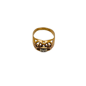 Bague Diamant Or Jaune 750 18k - Taille 57