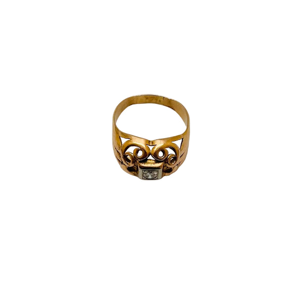Bague Diamant Or Jaune 750 18k - Taille 57