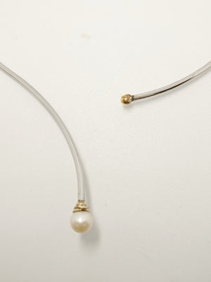 Collier ras du cou perle en or 18 carats