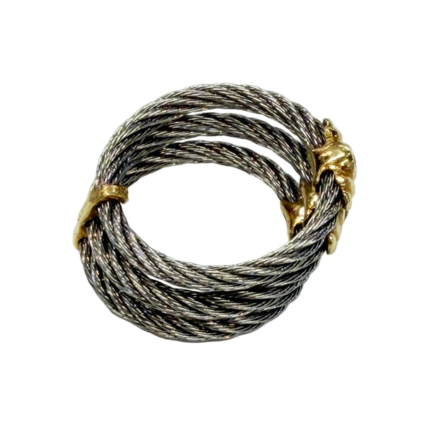 Jolie Bague 3 Anneaux en Or Jaune 18k