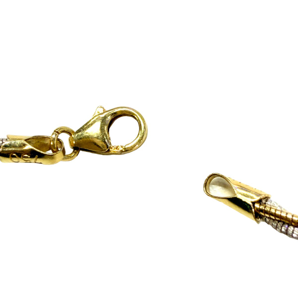 Collier Torsade en Or Jaune et Blanc 18k - 9.04 G