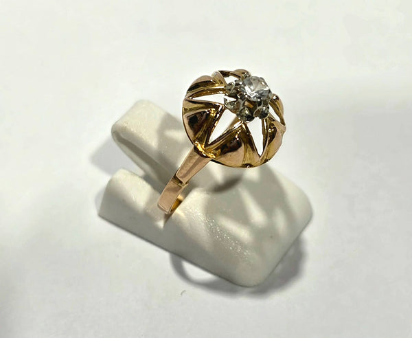 Bague en Or Jaune 18 Carats avec Zirconium