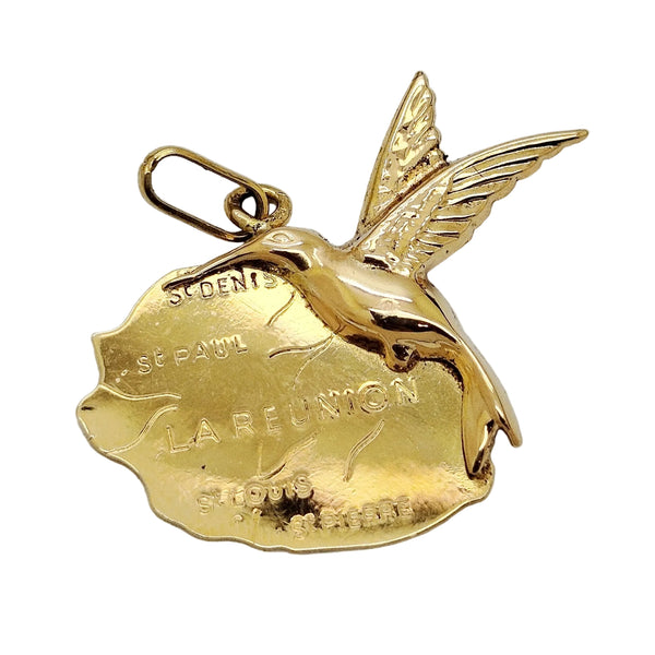 Pendentif Or Jaune Réunion Tête d'Aigle 18K