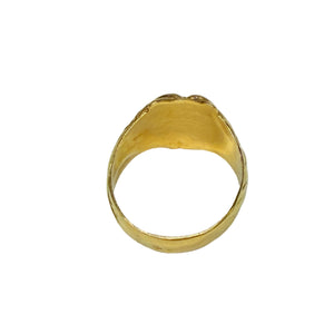 Bague Tête de Lion Or Jaune 18k avec Rubis
