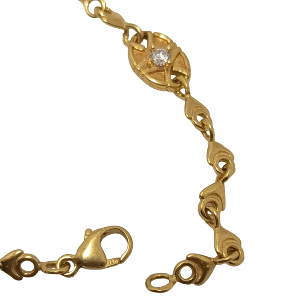 Bracelet Maillon Or Jaune avec Perles et Pierres