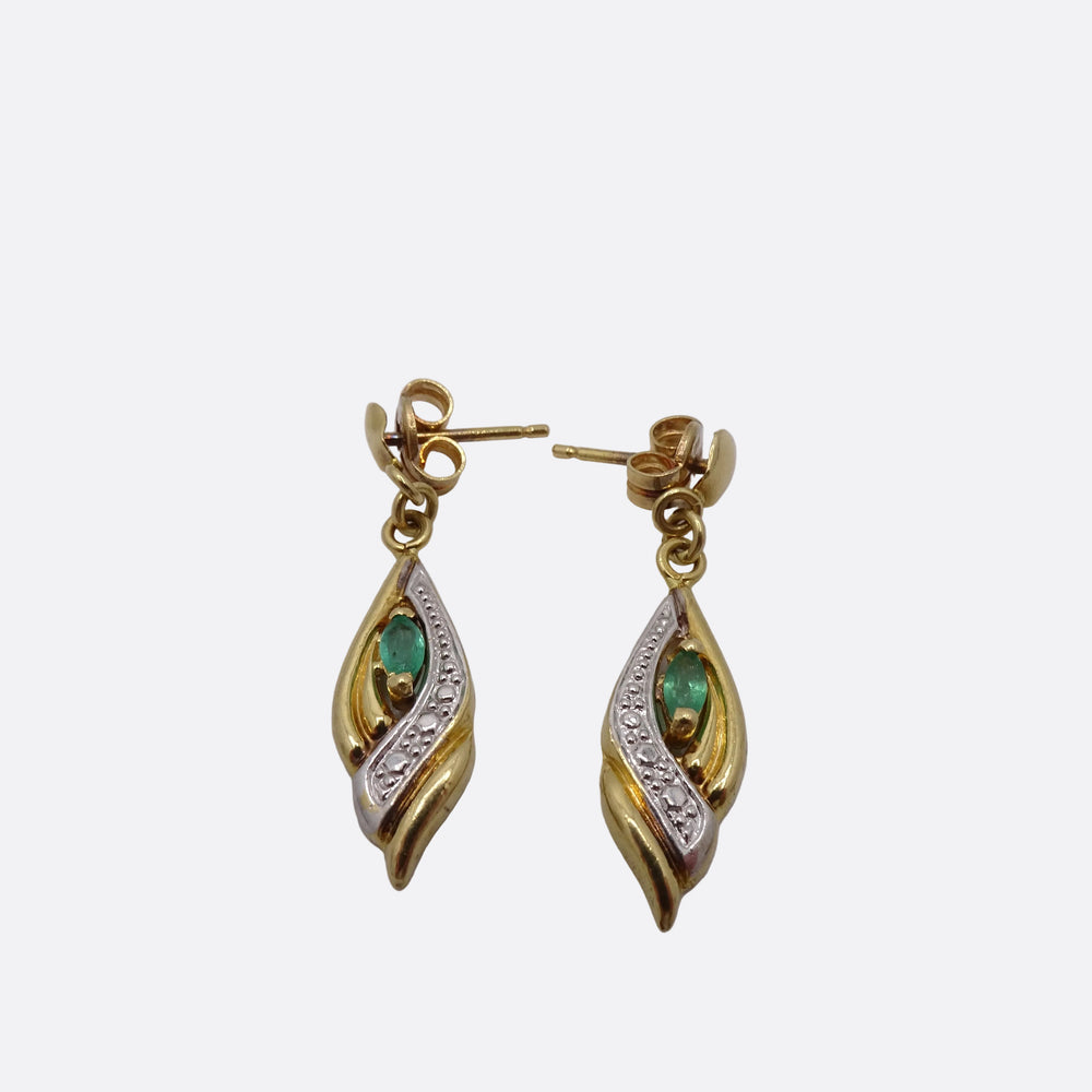 Boucles d'oreilles pendantes en Or jaune 18K - 1.37g