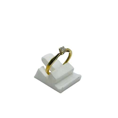 Solitaire en Or Jaune 18K - Taille 49 - 1.77 Grs
