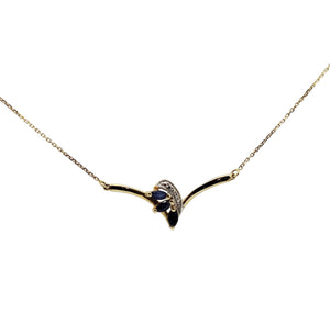 Collier Princesse Or Jaune 18 carats avec Saphir