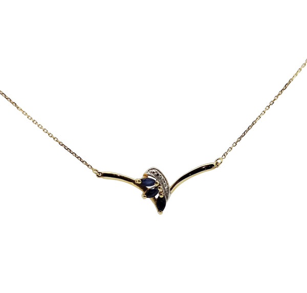 Collier Princesse Or Jaune 18 carats avec Saphir
