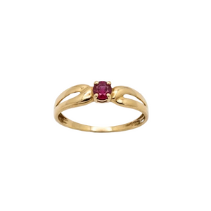 Solitaire en Or Jaune 18K - Taille 52 - 2.30G