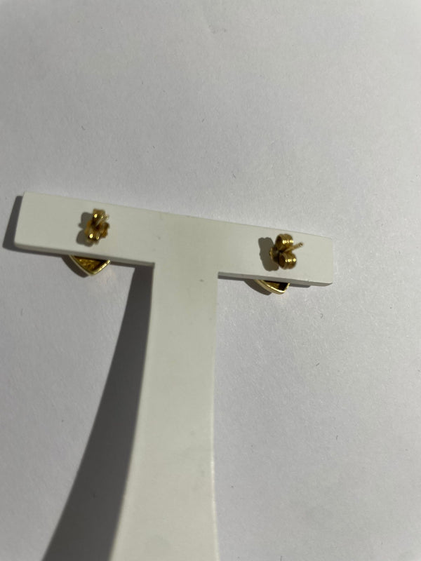 Boucles d'oreilles en Or Jaune 18K Coeur