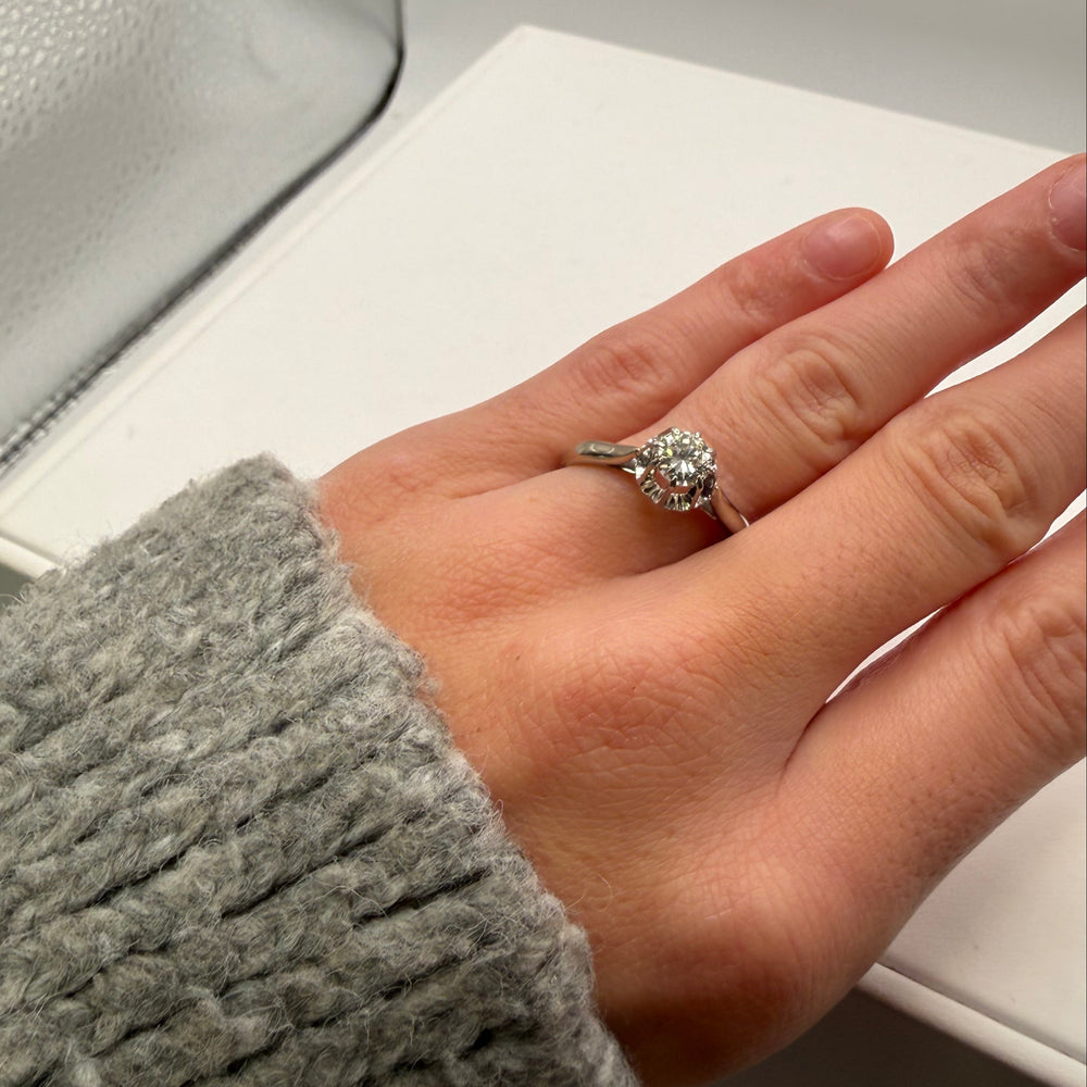 Solitaire en or blanc 18K Taille-61