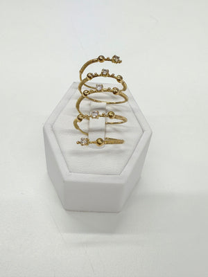 Bague en Or Jaune 18K avec Zirconiums T.54