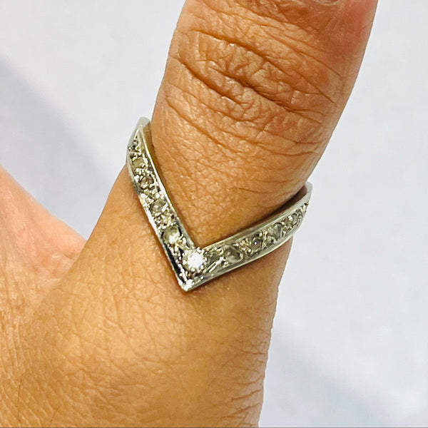 Bague Africaine en or blanc 18 K avec diamants