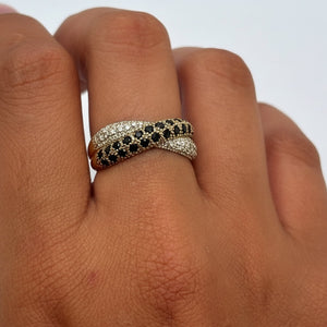 Bague en Or Jaune & Blanc 18K Taille 58 - 4.73 Grs