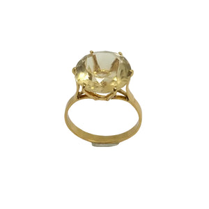 Bague Topaze Or Jaune 18 K - Taille 58 - 3.79 G