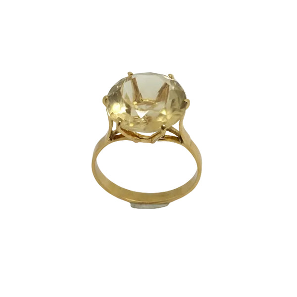 Bague Topaze Or Jaune 18 K - Taille 58 - 3.79 G