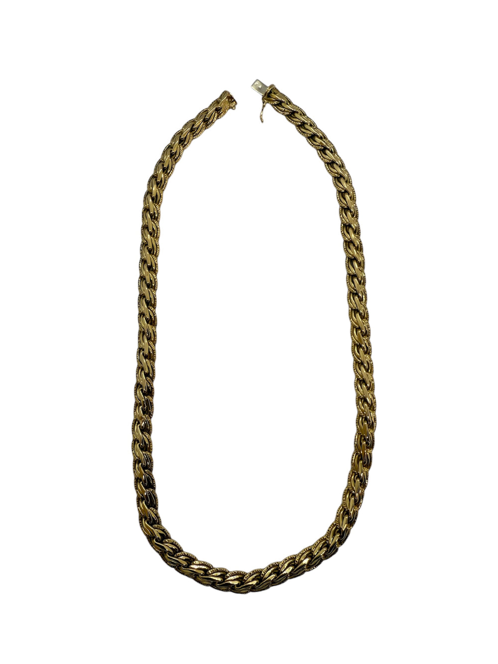 Collier Or Jaune 18K Maille Haricot Ras du Cou