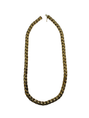 Collier Or Jaune 18K Maille Haricot Ras du Cou