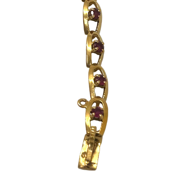 Bracelet en Or Jaune 18K avec 23 Rubis