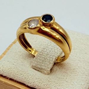 Bague Or Jaune 18k avec Oxyde de Zirconium - 3.2 G - T54