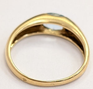 Bague en Or Jaune 18K avec Aigue Marine 2.37 Grs - Taille  52.5