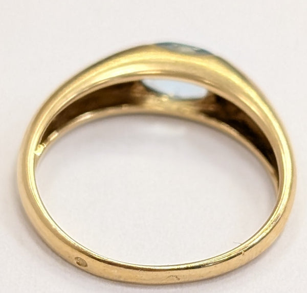 Bague en Or Jaune 18K avec Aigue Marine 2.37 Grs - Taille  52.5