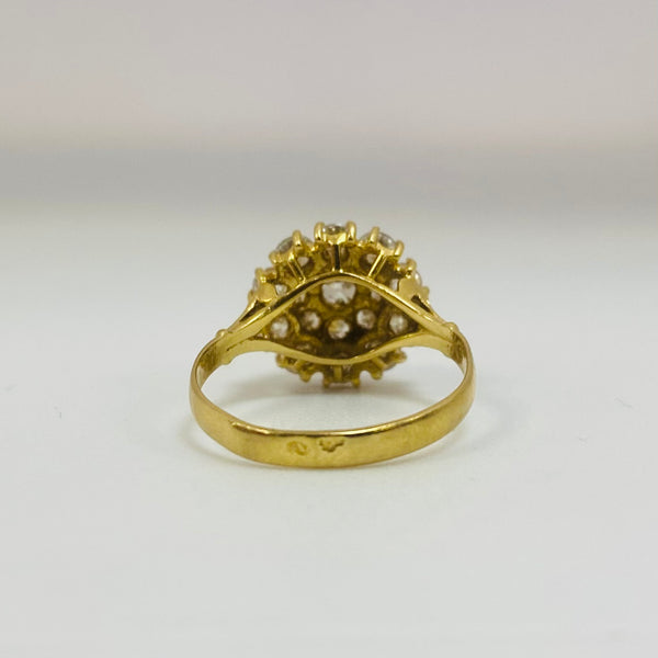 Bague Chou en Or Jaune 18 Carats avec Zirconiums – Taille 52