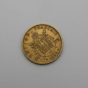 20 Francs Napoléon en or jaune 20 K de 1866
